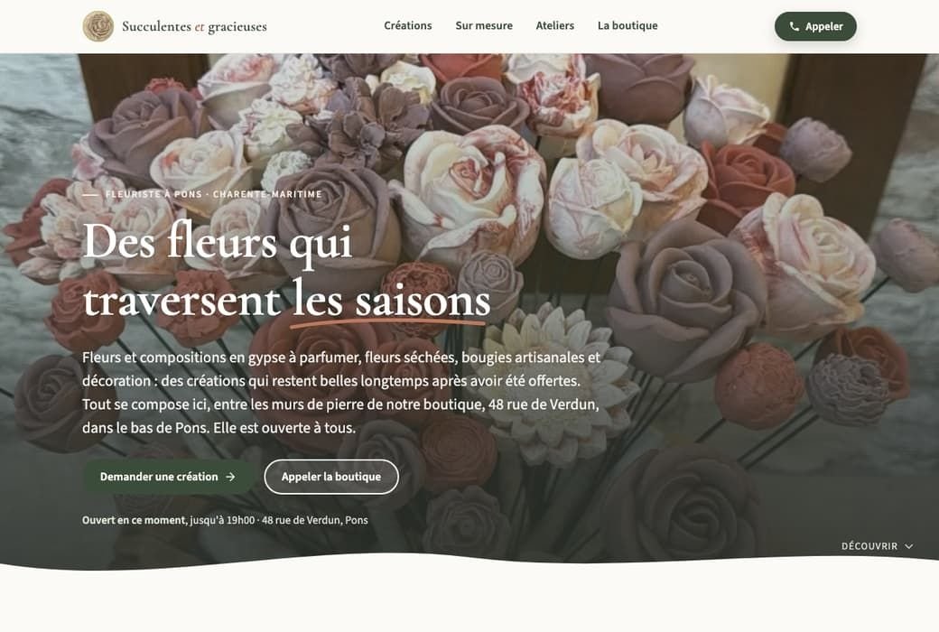 Capture de la page d'accueil